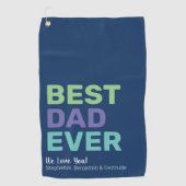 Serviette De Golf Meilleur Père Jamais - Salutation fantasque (Devant)