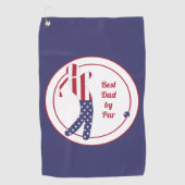 Serviette De Golf Meilleur père par Par| American Flag Golf Player (Devant)