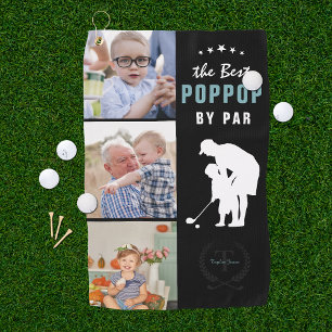 Serviette De Golf Meilleur Poppop par défaut Collage photo Monogra