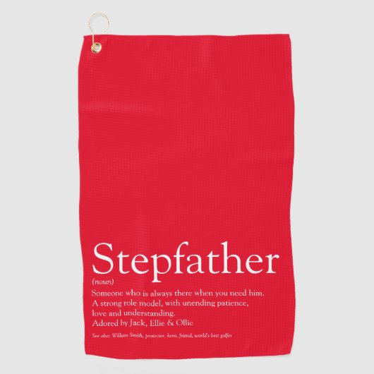 Serviette De Golf Meilleur Stepdad Meilleur Cool Rouge du monde (Devant)