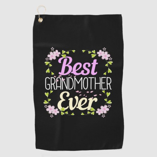 Serviette De Golf Meilleure grand-mère jamais - Rose Floral (Devant)
