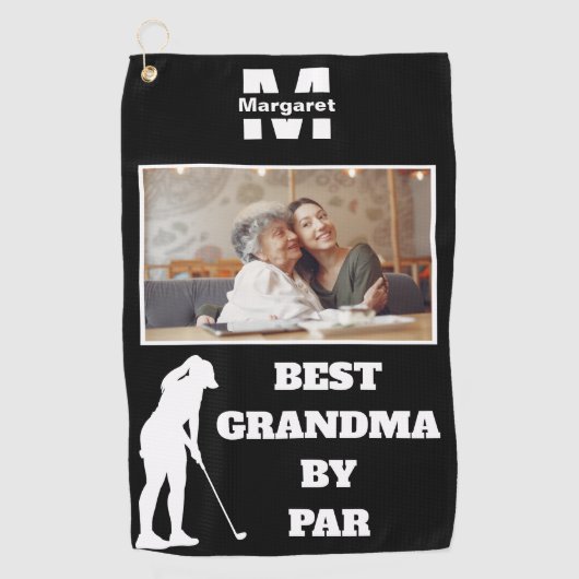 Serviette De Golf Meilleure Grand-mère par Par Golf avec photo perso (Devant)