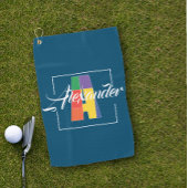 Serviette De Golf Meilleure lettre de couleur initiale monogrammée b