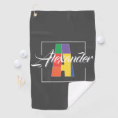 Serviette De Golf Meilleure lettre de couleur initiale monogrammée g (En situation)