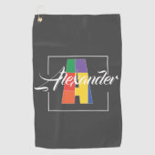 Serviette De Golf Meilleure lettre de couleur initiale monogrammée g (Devant)