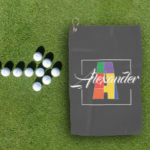 Serviette De Golf Meilleure lettre de couleur initiale monogrammée g