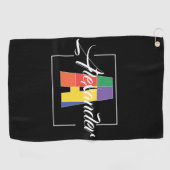 Serviette De Golf Meilleure lettre de couleur initiale monogrammée N (Horizontal)