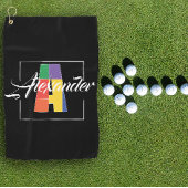 Serviette De Golf Meilleure lettre de couleur initiale monogrammée N