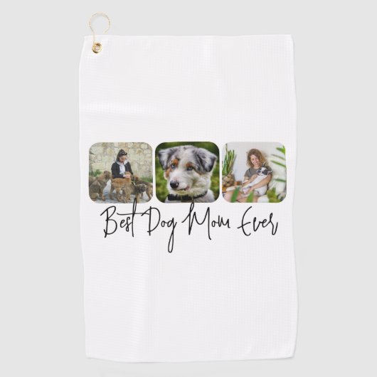 Serviette De Golf Meilleure maman de chien jamais - Collage personna (Devant)