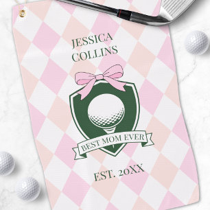 Serviette De Golf Meilleure Maman Ever Rose Moderne Dame Golfeuse Fê