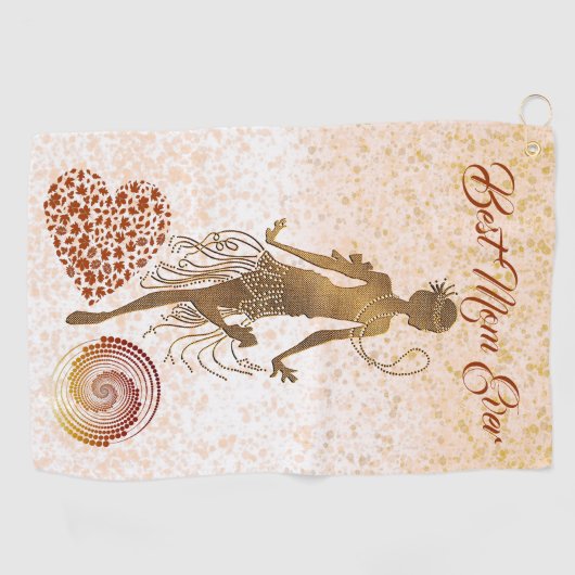 Serviette De Golf Meilleure maman Jour Danseuse Coeur Spiral Mère's (Horizontal)