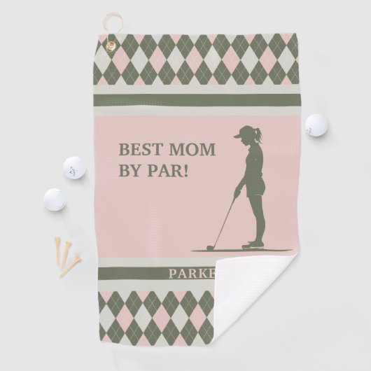Serviette De Golf Meilleure maman Par Par Par Monogrammed (En situation)