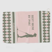 Serviette De Golf Meilleure maman Par Par Par Monogrammed (Horizontal)