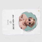 Serviette De Golf Meilleure maman par Par Photo personnalisée Mère (Horizontal)
