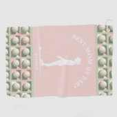 Serviette De Golf Meilleure Maman Par Par Pink Monogrammé (Horizontal)