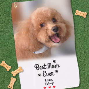 Serviette De Golf Meilleure Maman Personnalisée Photo de Chien Amour