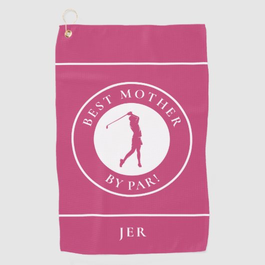 Serviette De Golf Meilleure Mère Par Par Par Golfer Monogramme Sport (Devant)