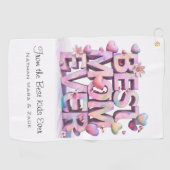 Serviette De Golf *~ MEILLEURE MOM JAMAIS Mère Fleurs Coeurs Fête de (Horizontal)