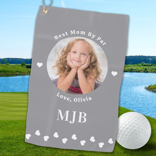 Serviette De Golf Meilleure MOM par pièce - Monogramme d'image perso
