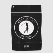 Serviette De Golf Meilleure Nana Par Golfeur Monogramme (Devant)