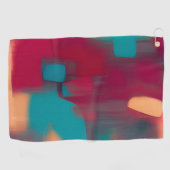 Serviette De Golf Mélange abstrait rouge et sarcelle (Horizontal)