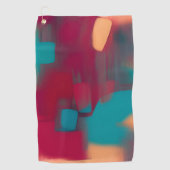 Serviette De Golf Mélange abstrait rouge et sarcelle (Devant)