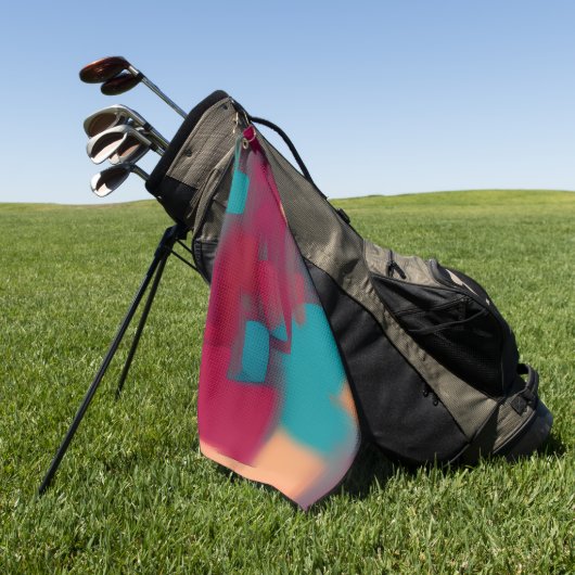 Serviette De Golf Mélange abstrait rouge et sarcelle (Vert)