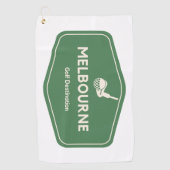 Serviette De Golf Melbourne Australie - Golf Course Destination Logo (Devant)