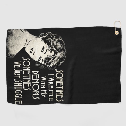 Serviette De Golf Meme des femmes sarcastiques d'expression parfois (Horizontal)