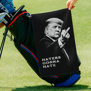 Serviette De Golf Meme drôle du doigt d'honneur de Trump 2026