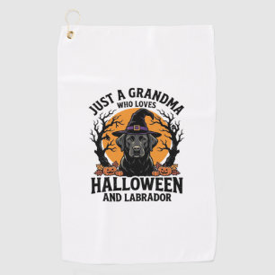 Serviette De Golf Mémé Halloween Labrador Drôle Vintage_1