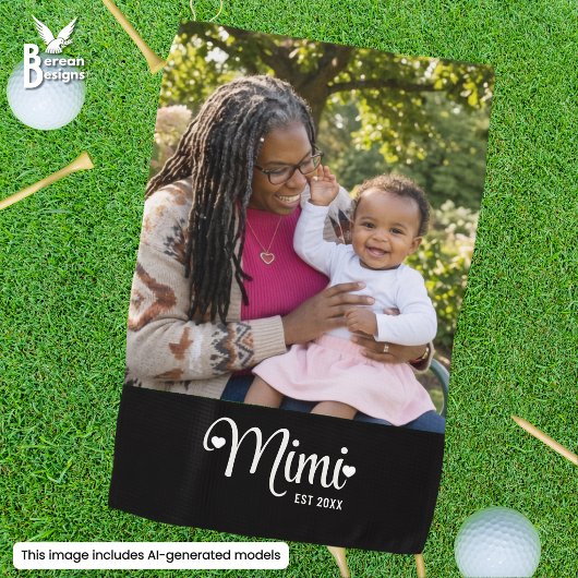 Serviette De Golf Mémé Mimi Création Photo à Texte