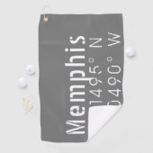 Serviette De Golf Memphis Tennessee Latitude de longitude (En situation)