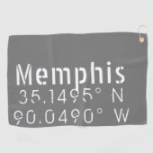 Serviette De Golf Memphis Tennessee Latitude de longitude (Horizontal)