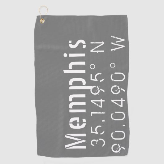 Serviette De Golf Memphis Tennessee Latitude de longitude (Devant)
