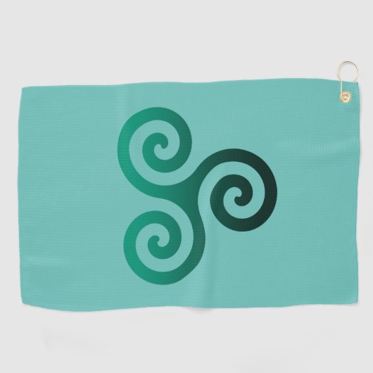 Serviette De Golf Menthe verte Triskele (Horizontal)
