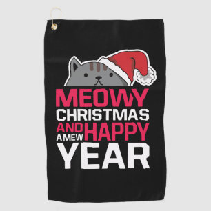 Serviette De Golf Meowy Christmas and Happy New Year