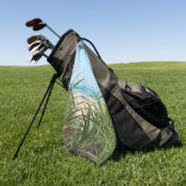 Serviette De Golf mer, plage, palme, nature, été, arbre, tropical, (Vert)