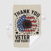 Serviette De Golf Merci Anciens combattants Tournesol Jour des ancie (En situation)