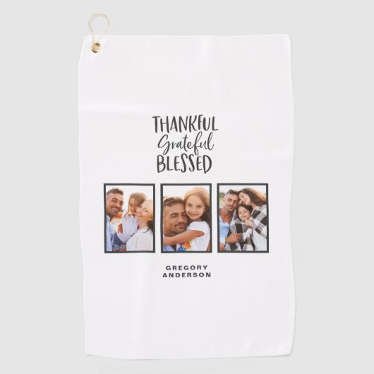 Serviette De Golf Merci reconnaissant béni photo de grâces (Devant)