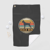 Serviette De Golf Mère Boxer Rétro Coucher de Soleil Chien (En situation)