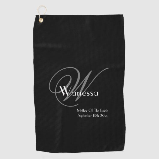 Serviette De Golf Mère De La Mariée Mariage Cadeau Élégant Monogramm (Devant)