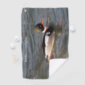 Serviette de golf Merganser à poitrine rouge (En situation)
