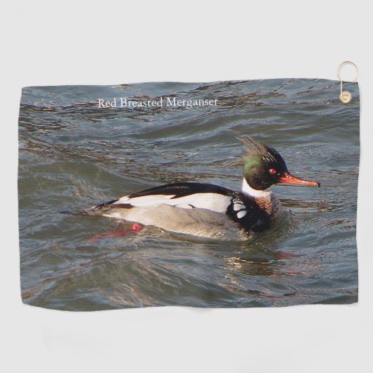 Serviette de golf Merganser à poitrine rouge (Horizontal)