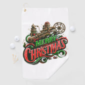 Serviette De Golf Merry Christmas steampunk (En situation)