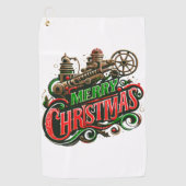Serviette De Golf Merry Christmas steampunk (Devant)
