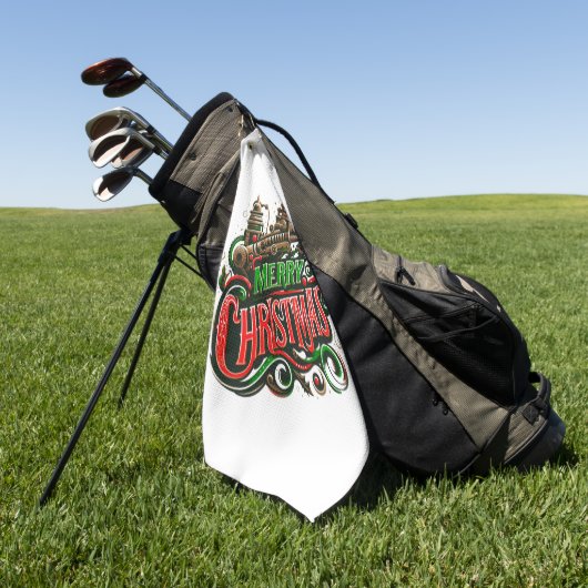 Serviette De Golf Merry Christmas steampunk (Vert)