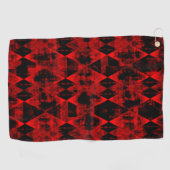 Serviette De Golf Merveille erratique rouge et noir diamant (Horizontal)