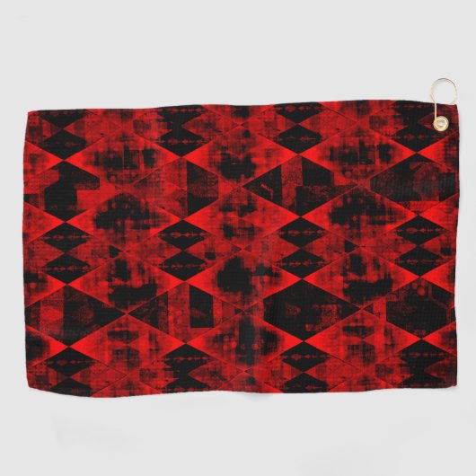 Serviette De Golf Merveille erratique rouge et noir diamant (Horizontal)