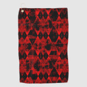 Serviette De Golf Merveille erratique rouge et noir diamant (Devant)